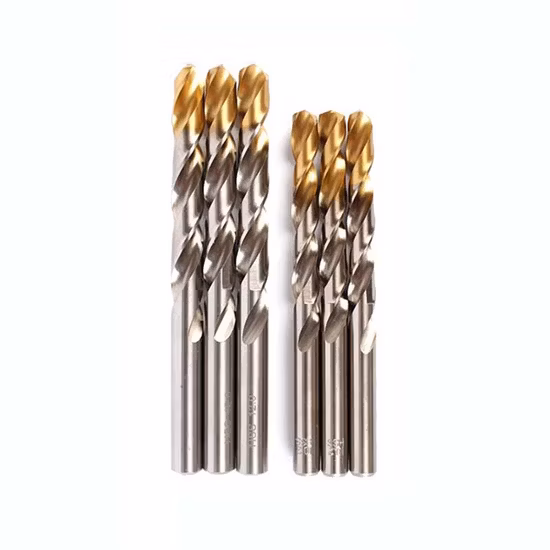 DIN338 Standard HSS P6m5 M2 Schwarz und Gold Vollgeschliffener Spiralbohrer mit geradem Schaft für Metallbohrungen