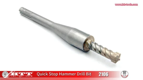 Höchste deutsche Qualität Cross 4Cutter Schnellstopp-Bohrhammer SDS Plus mit Stopper für tiefenkontrolliertes Bohren in Beton, Ziegel, Stein, Zement usw.